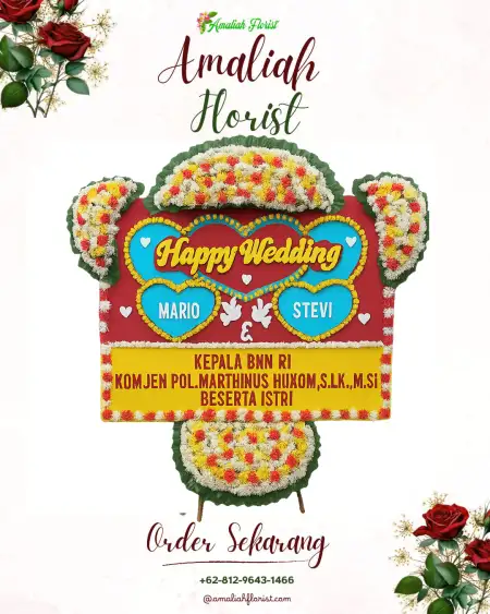 Papan Bunga Pernikahan Bendungan